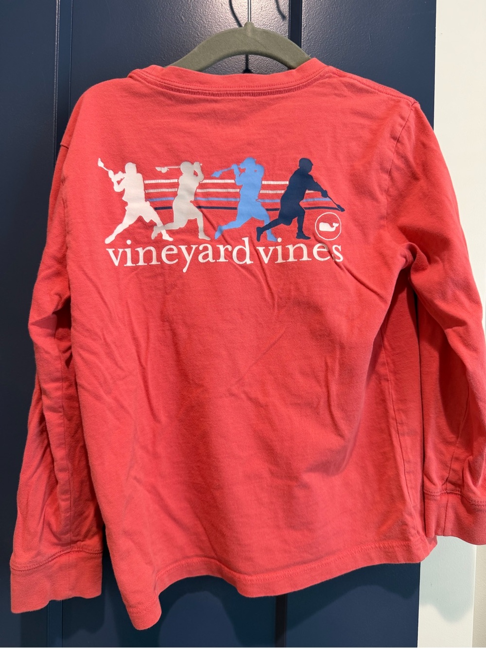 Vineyard Vines Coral Lacrosse Long-Sleeve Tee